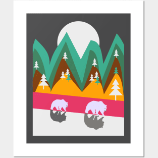 Bears walking home Posters and Art